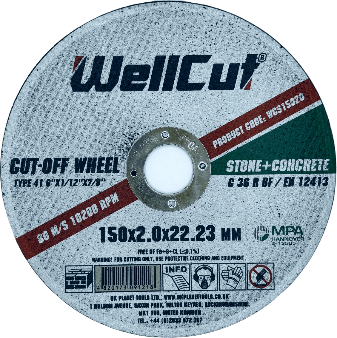 Круг відрізний WellCut 150х2.0х22.23 мм, по каменю